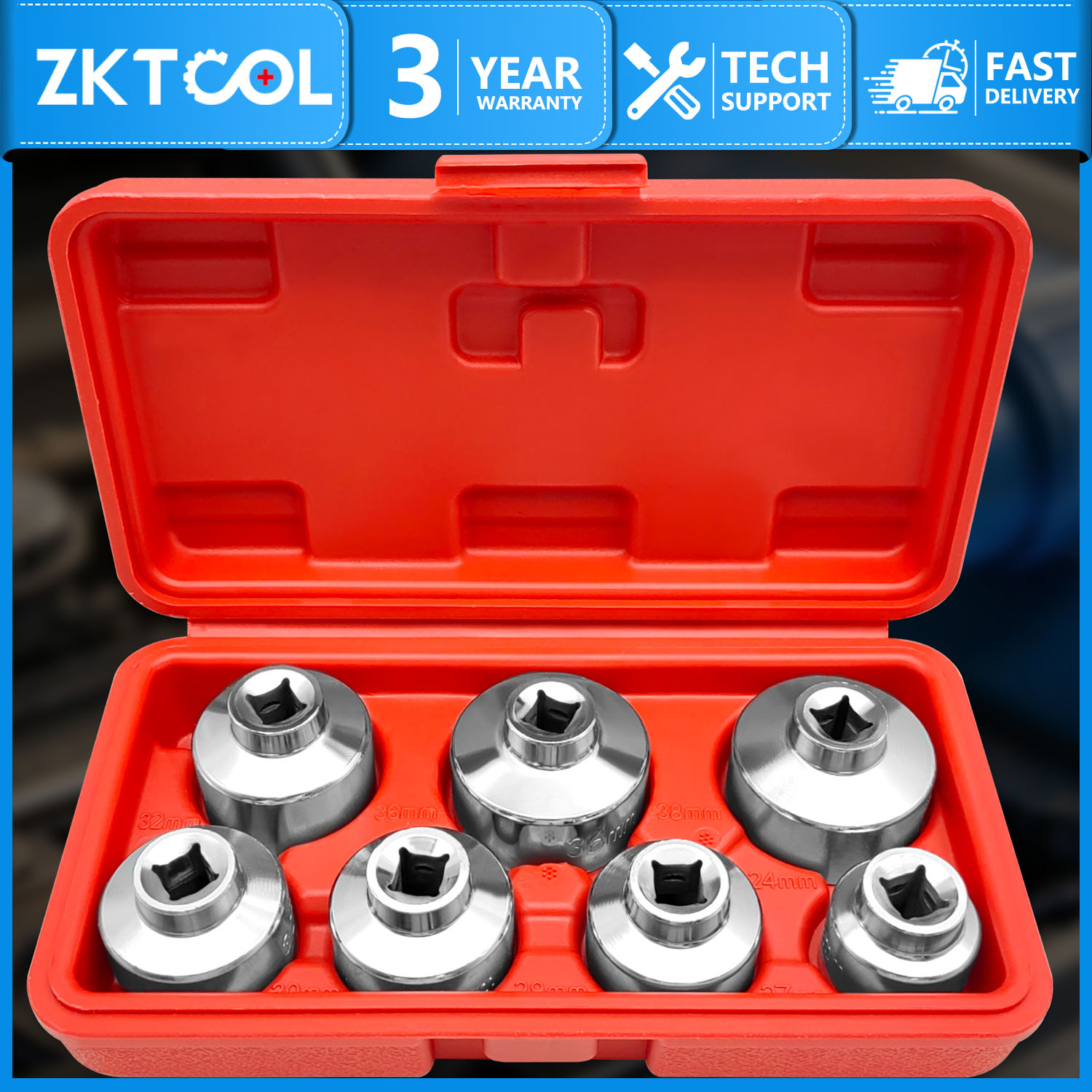 Oil Filter Wrench - Jeu de 7 clés à douille